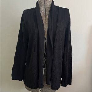 Notations Black Open-Front Cardigan